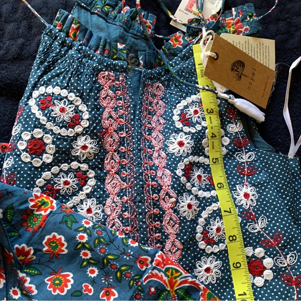 ANTHROPOLOGIE KOPAL embroidered dress Small floral print NWT new tiered halter - Picture 16 of 16